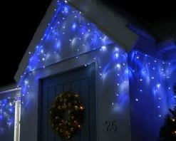 WeRChristmas 360 Icicle LED Light String, Blue/White, 8.8 M^ Icicle Lights