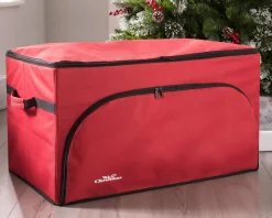 WeRChristmas 72 Piece Decoration And Ornament Storage Box, Red, 38 Cm^ Storage Bags|Storage Bags