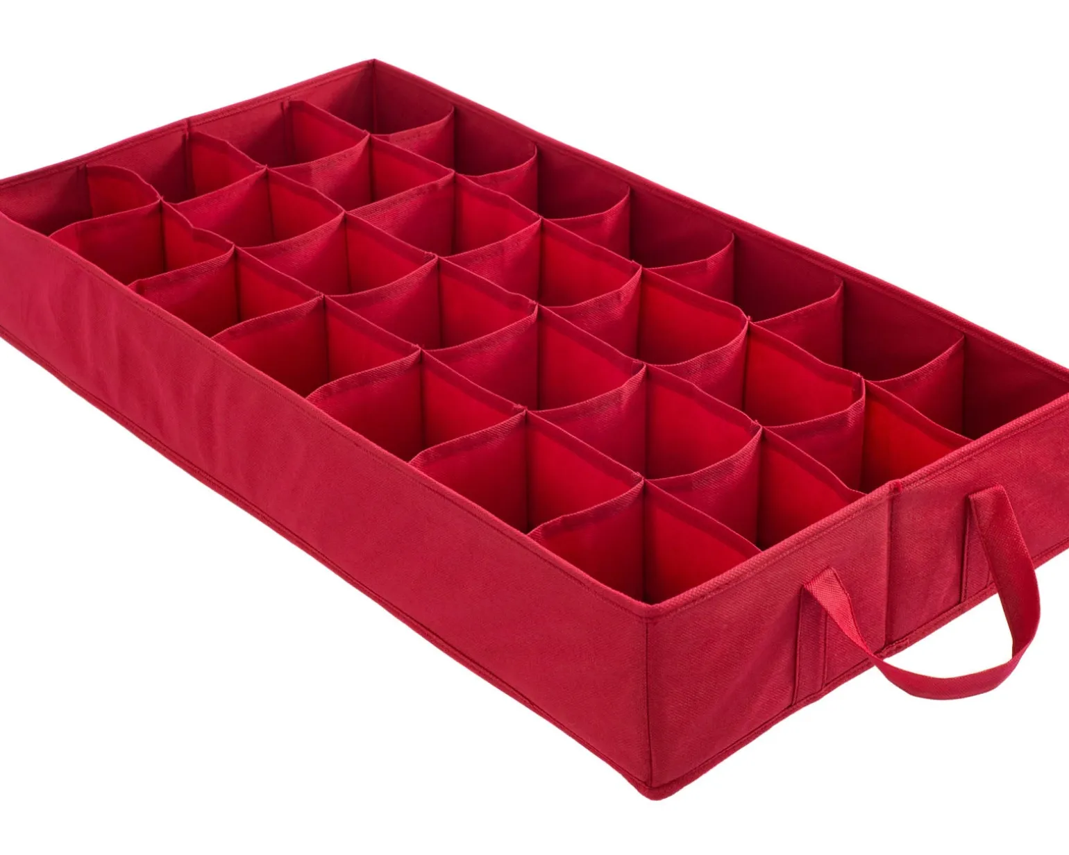 WeRChristmas 72 Piece Decoration And Ornament Storage Box, Red, 38 Cm^ Storage Bags|Storage Bags