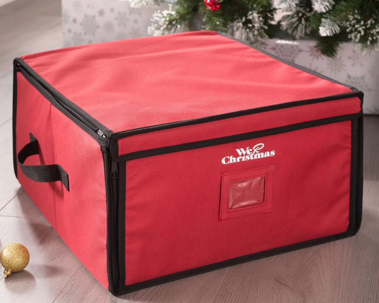 WeRChristmas 32 Piece Decoration And Ornament Storage Box, Red, 40 Cm^ Storage Bags|Storage Bags