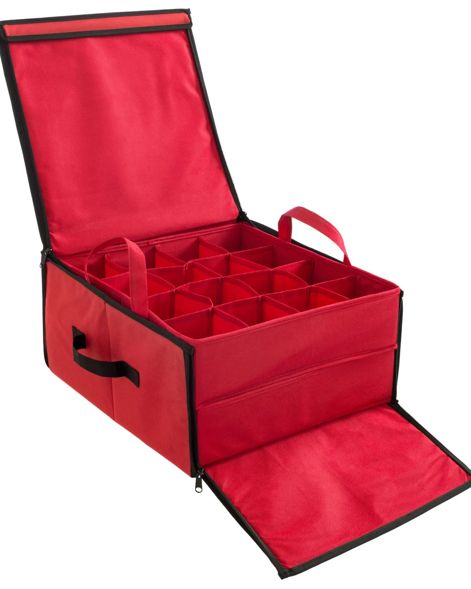WeRChristmas 32 Piece Decoration And Ornament Storage Box, Red, 40 Cm^ Storage Bags|Storage Bags