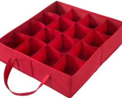 WeRChristmas 32 Piece Decoration And Ornament Storage Box, Red, 40 Cm^ Storage Bags|Storage Bags