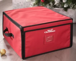 WeRChristmas 32 Piece Decoration And Ornament Storage Box, Red, 40 Cm^ Storage Bags|Storage Bags