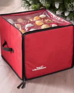 WeRChristmas 48 Piece Decoration And Ornament Storage Box, Red, 40 Cm^ Storage Bags|Storage Bags