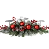 WeRChristmas 3 Pillar Decorated Candle Holder, Frosted^ Table Decorations|Candle Holder Garlands