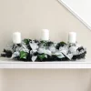 WeRChristmas 3 Pillar Decorated Garland Candle Holder, Black/Silver, 76 Cm^ Table Decorations|Candle Holder Garlands