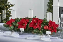 WeRChristmas 3 Pillar Decorated Garland Candle Holder, Red, 76 Cm^ Table Decorations|Candle Holder Garlands