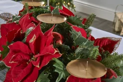 WeRChristmas 3 Pillar Decorated Garland Candle Holder, Red, 76 Cm^ Table Decorations|Candle Holder Garlands