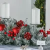 WeRChristmas 3 Pillar Decorated Garland Candle Holder, Frosted, 76 Cm^ Table Decorations|Decorated Garlands