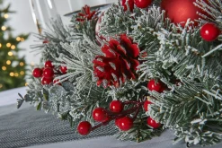 WeRChristmas 3 Pillar Decorated Garland Candle Holder, Frosted, 76 Cm^ Table Decorations|Decorated Garlands