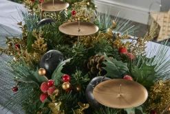 WeRChristmas 3 Pillar Decorated Garland Candle Holder, 76 Cm^ Table Decorations|Candle Holder Garlands