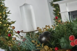WeRChristmas 3 Pillar Decorated Garland Candle Holder, 76 Cm^ Table Decorations|Candle Holder Garlands