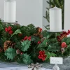 WeRChristmas 3 Pillar Decorated Garland Candle Holder, Red, 76 Cm^ Table Decorations|Candle Holder Garlands