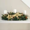 WeRChristmas 3 Pillar Decorated Garland Candle Holder, Cream/Gold, 76 Cm^ Table Decorations|Candle Holder Garlands