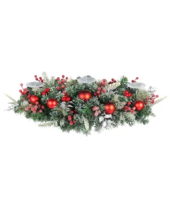 WeRChristmas 3 Pillar Decorated Garland Candle Holder, 76 Cm^ Table Decorations|Candle Holder Garlands