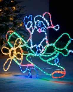WeRChristmas Animated Flying Santa Rope Light Silhouette, 190 Cm^ Christmas Characters
