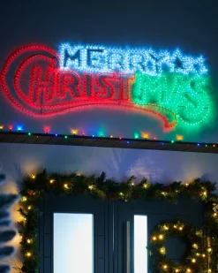 WeRChristmas Animated Merry Christmas Rope Light Silhouette, 185 Cm^ Festive Star, Snowflake & Sign Lights