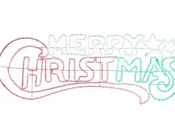 WeRChristmas Animated Merry Christmas Rope Light Silhouette, 185 Cm^ Festive Star, Snowflake & Sign Lights