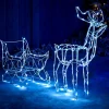 WeRChristmas Animated Multi-Function Reindeer And Sleigh Silhouette, 80 Cm^ Outdoor Lighted Reindeer
