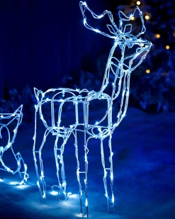 WeRChristmas Animated Multi-Function Reindeer And Sleigh Silhouette, 80 Cm^ Outdoor Lighted Reindeer