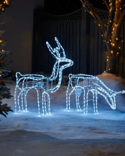 WeRChristmas Animated Reindeer Family Silhouette, 88 Cm^ Outdoor Lighted Reindeer