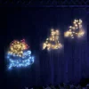 WeRChristmas Animated Reindeer With Santa Sleigh Rope Light Silhouette, 1 M^ Christmas Characters|Outdoor Lighted Reindeer