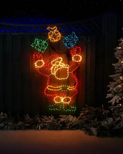 WeRChristmas Animated Santa And Presents Rope Light Silhouette, 114 Cm^ Christmas Characters