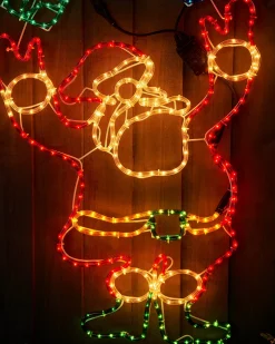 WeRChristmas Animated Santa And Presents Rope Light Silhouette, 114 Cm^ Christmas Characters