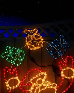 WeRChristmas Animated Santa And Presents Rope Light Silhouette, 114 Cm^ Christmas Characters