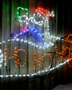WeRChristmas Animated Santa Rocket Rope Light Silhouette, 170 Cm^ Christmas Characters