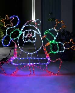 WeRChristmas Animated Santa Rope Light Silhouette, 90 Cm^ Christmas Characters