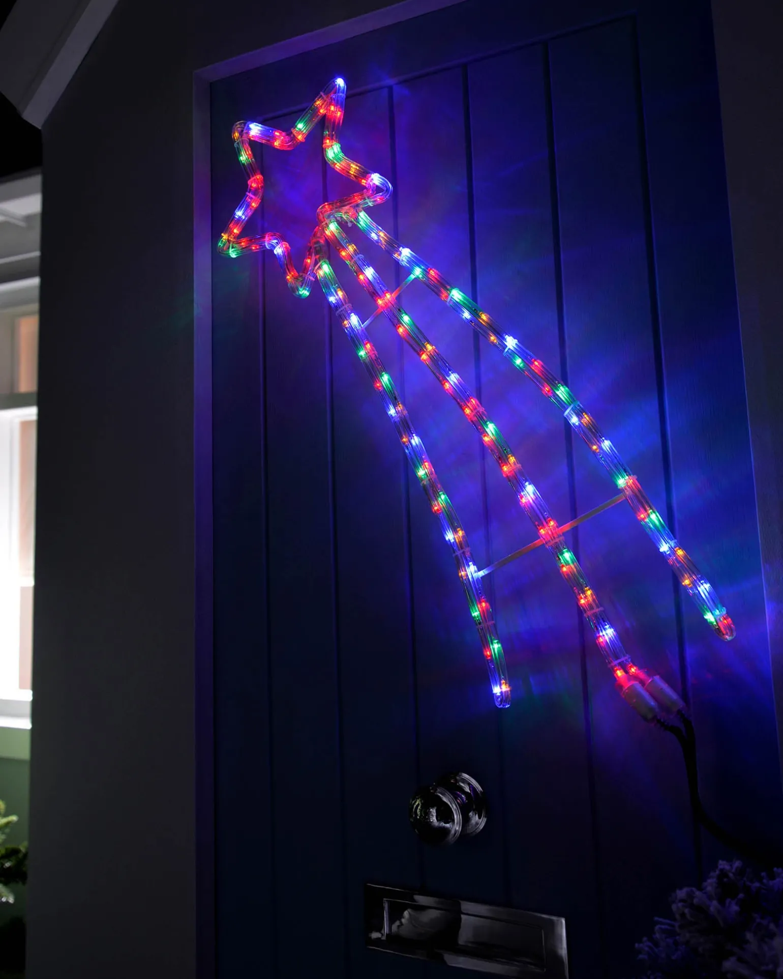 WeRChristmas Animated Shooting Star LED Rope Lights Silhouette With Speed Controller, 90 Cm - Large^ Festive Star, Snowflake & Sign Lights
