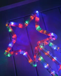 WeRChristmas Animated Shooting Star LED Rope Lights Silhouette With Speed Controller, 90 Cm - Large^ Festive Star, Snowflake & Sign Lights