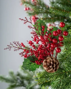 WeRChristmas Artificial Berries And Pinecones Tree Pick, Red, 20 Cm^ Flowers & Foliage|Flowers & Foliage