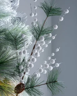 WeRChristmas Artificial Berries And Pinecone Pick, White, 66 Cm^ Flowers & Foliage|Flowers & Foliage