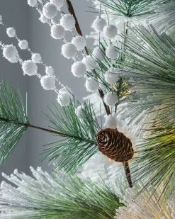 WeRChristmas Artificial Berries And Pinecone Pick, White, 66 Cm^ Flowers & Foliage|Flowers & Foliage