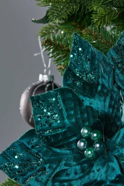 WeRChristmas Artificial Emerald Poinsettia Flower, 30 Cm^ Flowers & Foliage|Flowers & Foliage