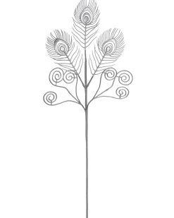 WeRChristmas Artificial Feather Pick, Silver, 62 Cm^ Flowers & Foliage|Flowers & Foliage