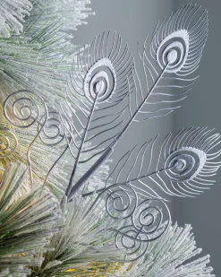 WeRChristmas Artificial Feather Pick, Silver, 62 Cm^ Flowers & Foliage|Flowers & Foliage