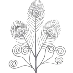 WeRChristmas Artificial Feather Pick, Silver, 62 Cm^ Flowers & Foliage|Flowers & Foliage