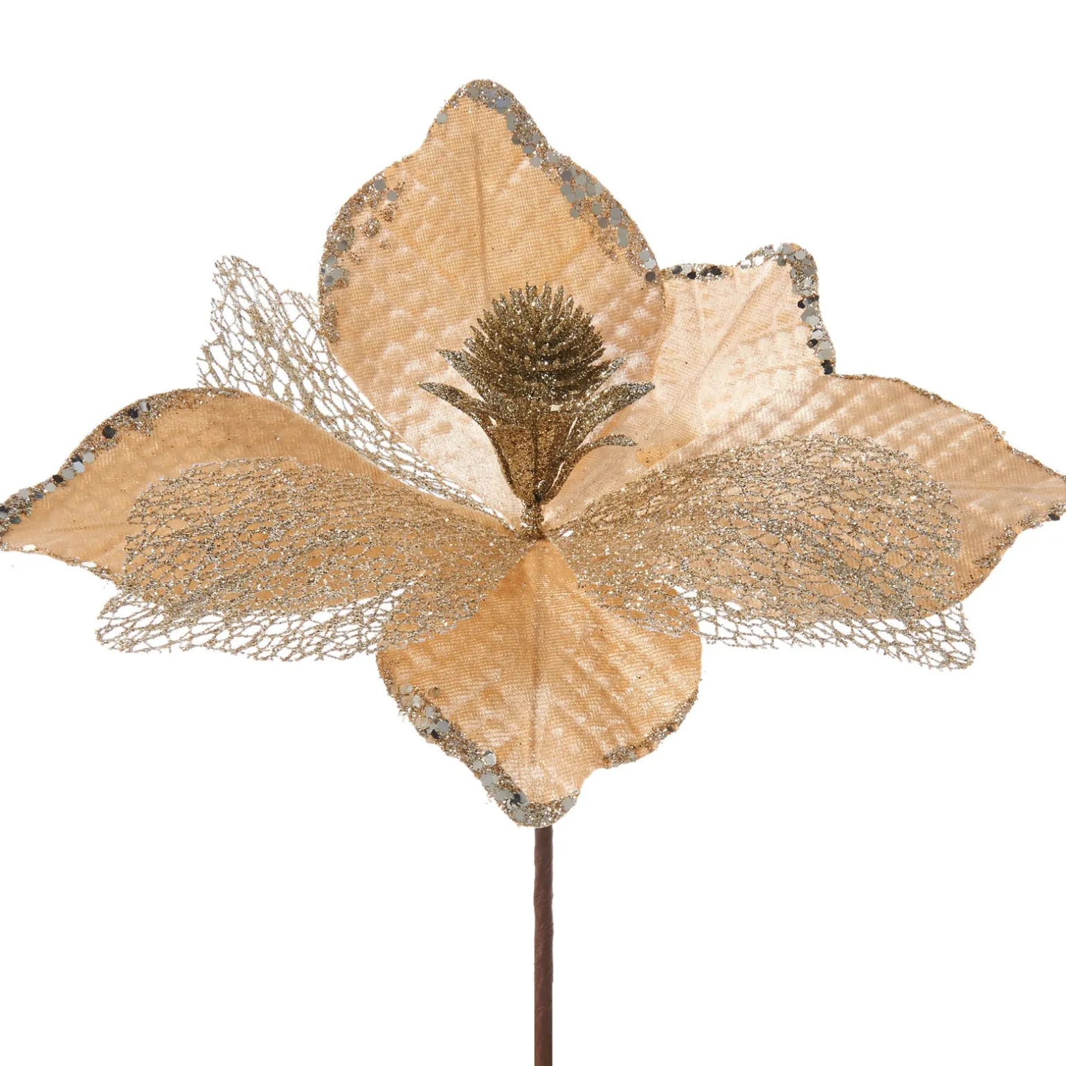 WeRChristmas Artificial Magnolia Flower, Gold, 24 Cm^ Flowers & Foliage|Flowers & Foliage