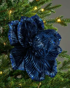 WeRChristmas Artificial Magnolia Flower, Navy, 26 Cm^ Flowers & Foliage|Flowers & Foliage