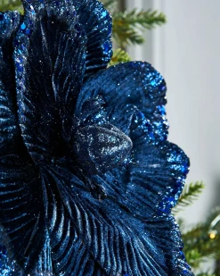 WeRChristmas Artificial Magnolia Flower, Navy, 26 Cm^ Flowers & Foliage|Flowers & Foliage