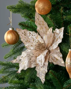 WeRChristmas Artificial Poinsettia Flower, Gold, 25 Cm^ Flowers & Foliage|Flowers & Foliage