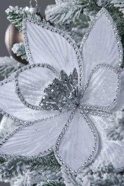 WeRChristmas Artificial Poinsettia Flower, White, 24 Cm^ Flowers & Foliage|Flowers & Foliage
