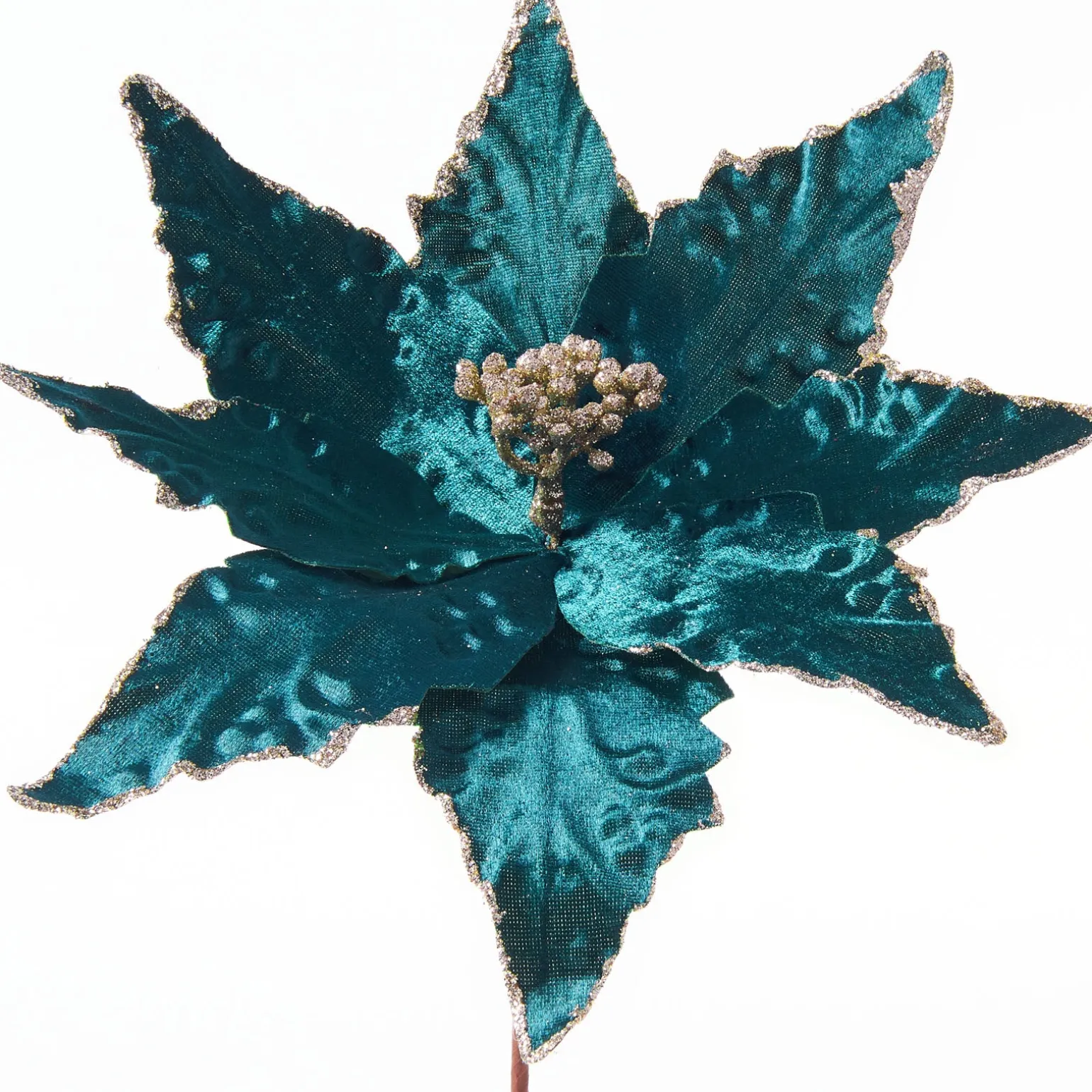 WeRChristmas Artificial Poinsettia Flower, Turquoise, 28 Cm^ Flowers & Foliage|Flowers & Foliage