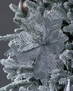 WeRChristmas Artificial Poinsettia Flower, Silver, 30 Cm^ Flowers & Foliage|Flowers & Foliage