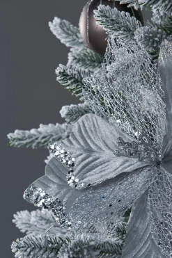 WeRChristmas Artificial Poinsettia Flower, Silver, 30 Cm^ Flowers & Foliage|Flowers & Foliage