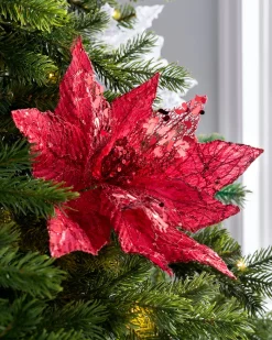WeRChristmas Artificial Poinsettia Flower, Red, 34 Cm^ Flowers & Foliage|Flowers & Foliage