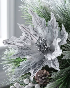 WeRChristmas Artificial Poinsettia Flower, Silver, 30 Cm^ Flowers & Foliage|Flowers & Foliage